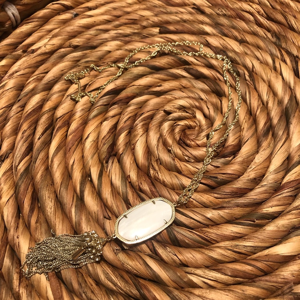 Kendra Scott white and gold Rayne necklace